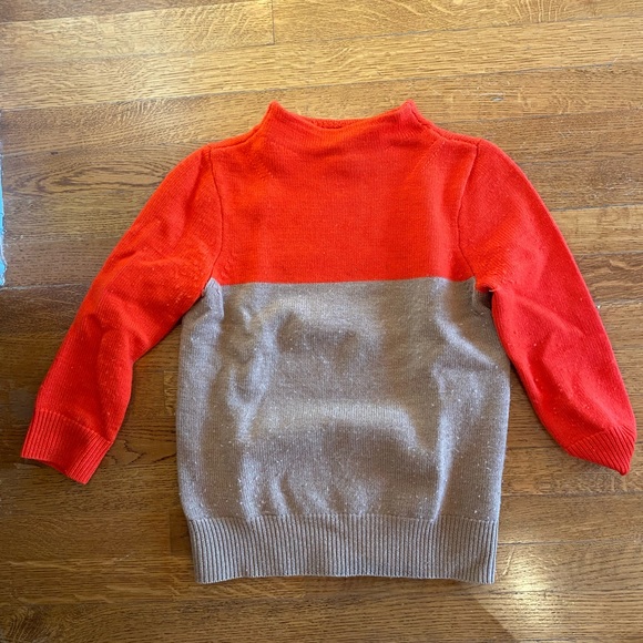 J Crew orange and tan sweater - Picture 2 of 3